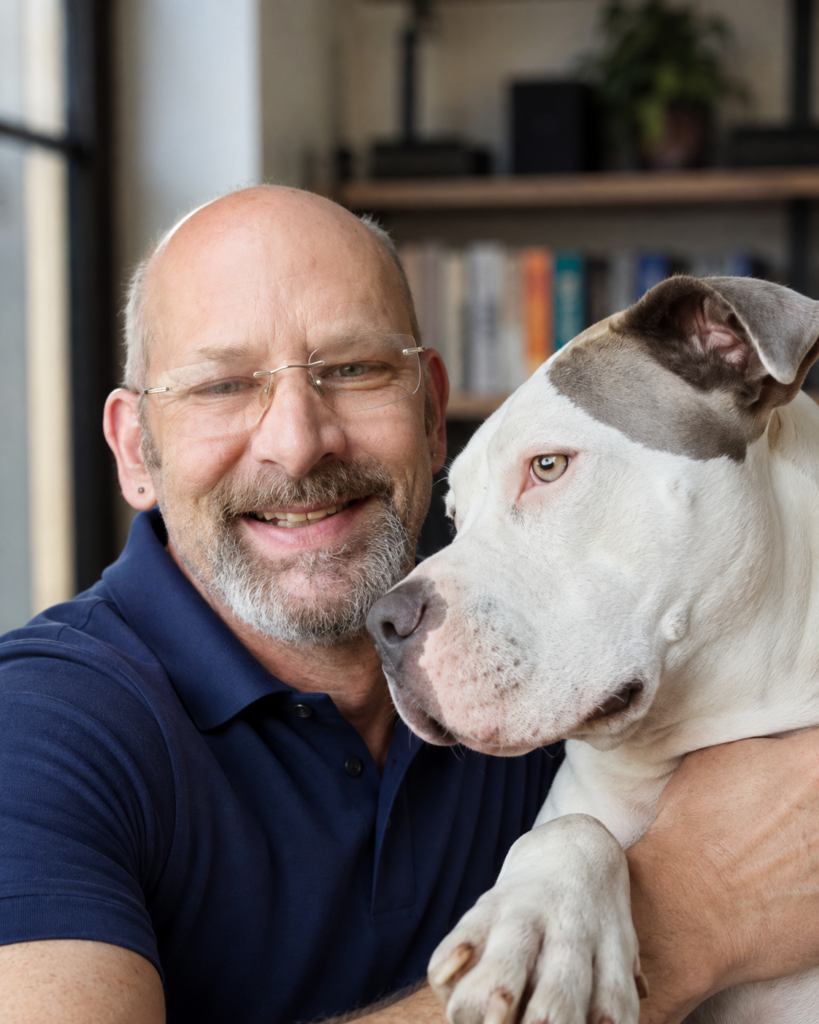 Tony Wynne with his dog, Candy